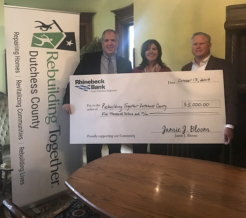 Rhinebeck Bank donates $5,000 to Rebuilding Together Dutchess County